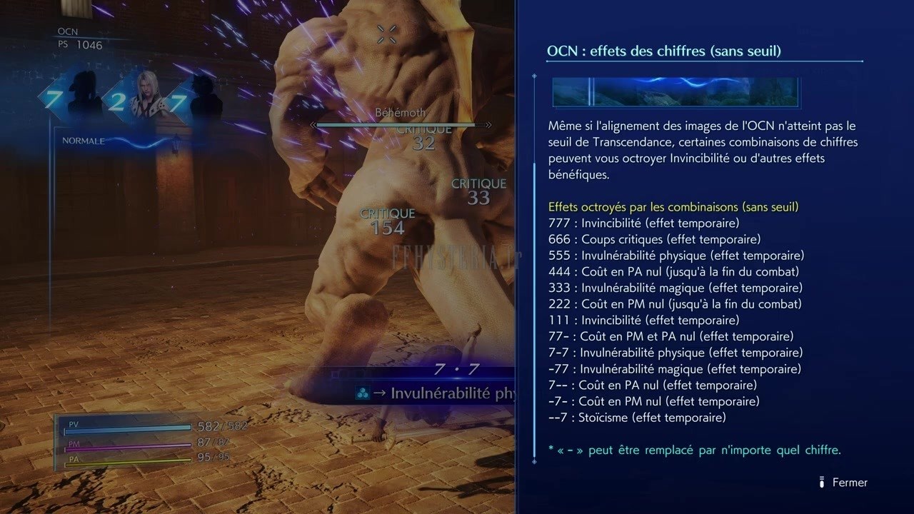 Crisis Core — Les combinaisons de chiffres à connaître par cœur