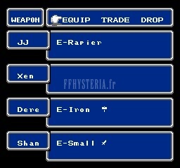 FF I — FF nes equip menu