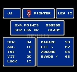 FF I — FF nes status menu
