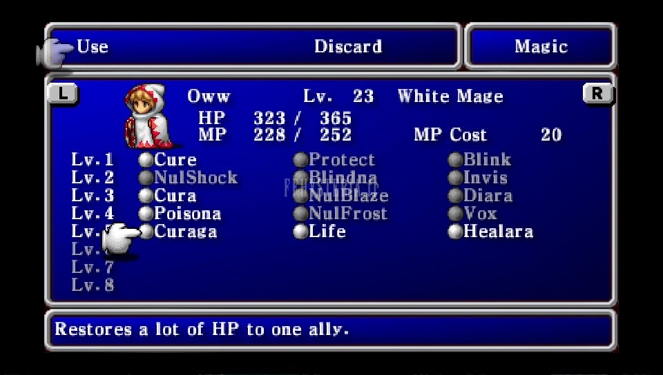 FF I — Ffi PSP magic menu