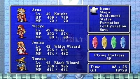 FF I — Ffi PSP main menu