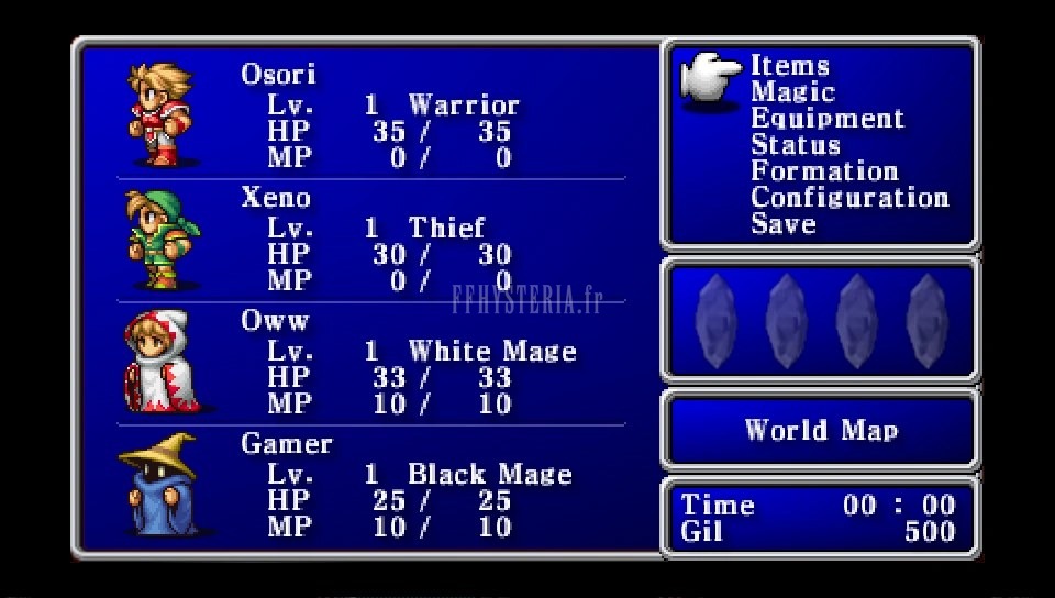 FF I — Ffi PSP menu