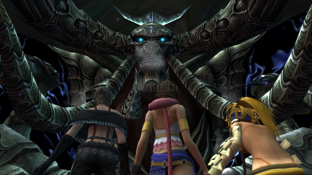 Yuna, Rikku et Paine face à Vegnagun