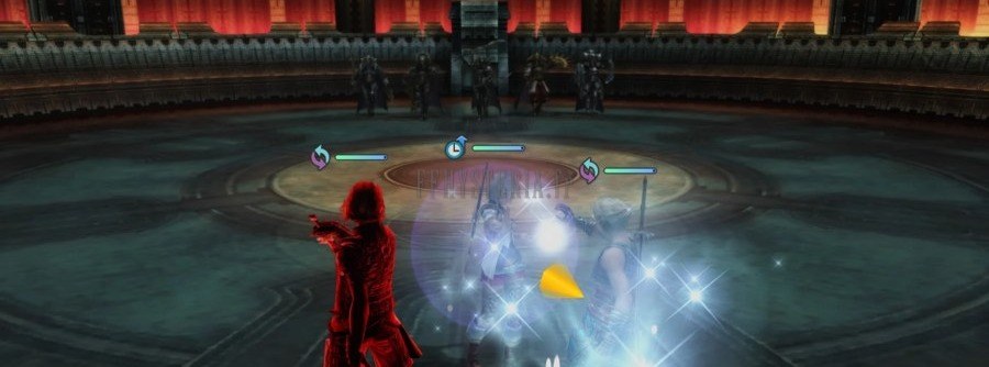 L'arène rouge de l'étage 100, dernier palier du Mode Épreuve.