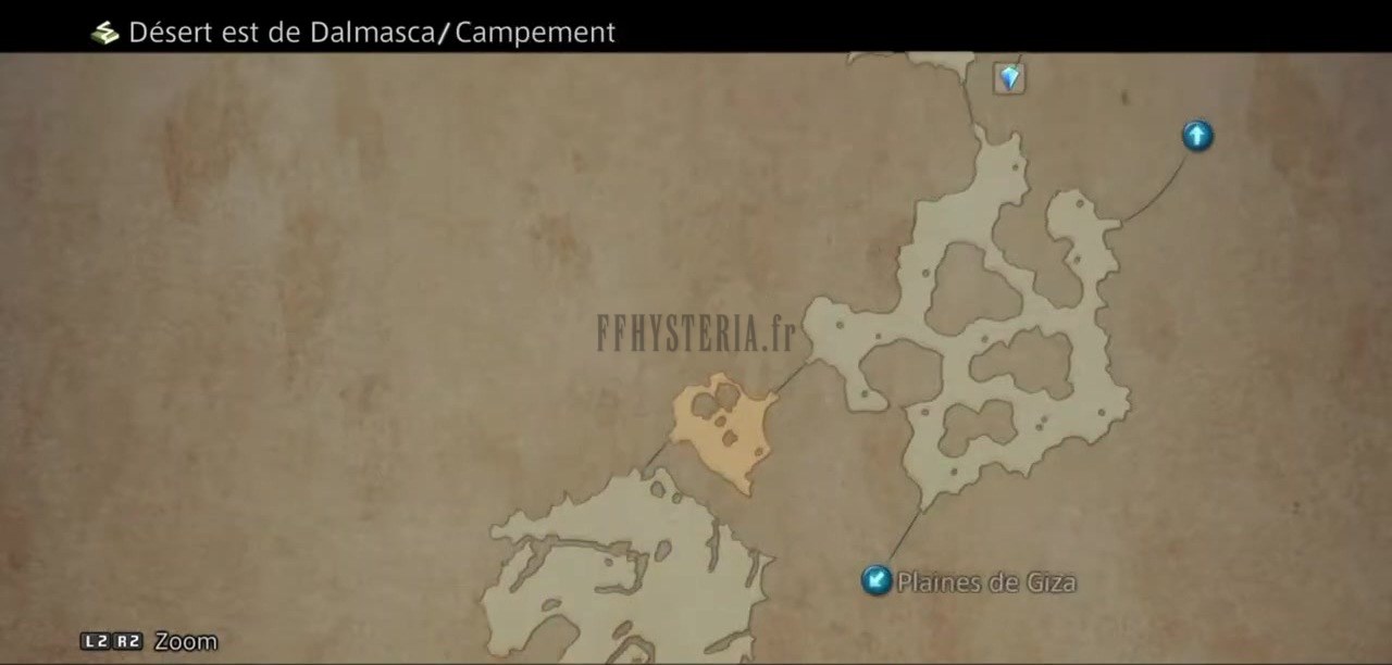Carte de la zone — Désert est de Dalmasca