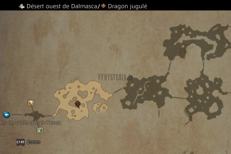 Carte de la zone — Désert ouest de Dalmasca