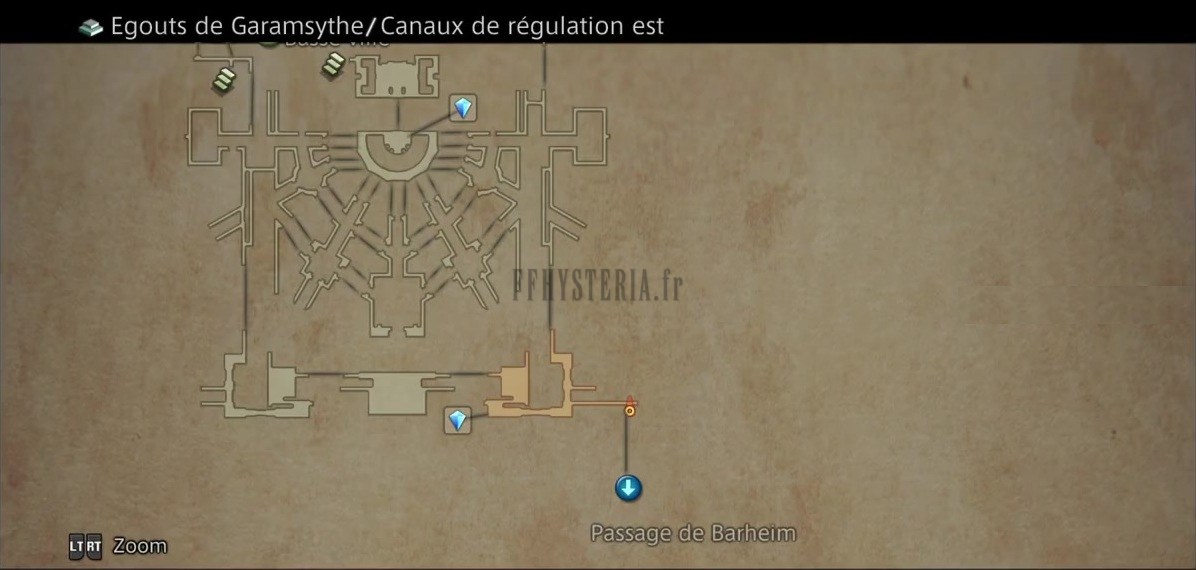 Carte de la zone — Égouts de Garamsythe