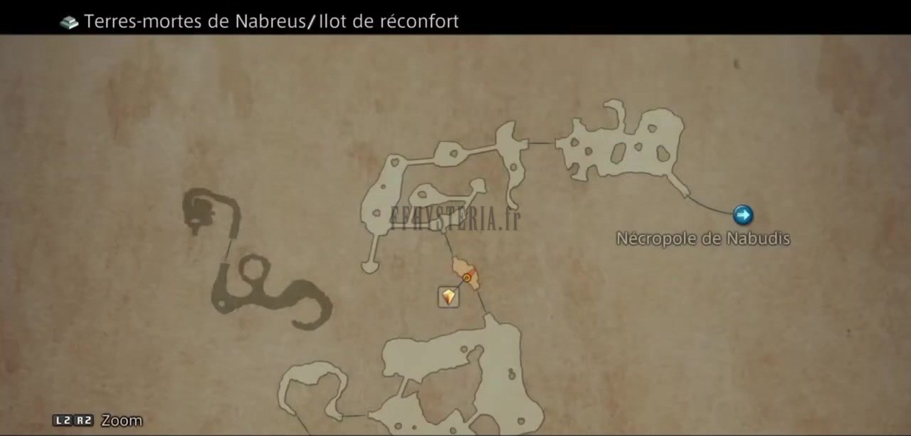 Carte de la zone — Terres-mortes de Nabreus
