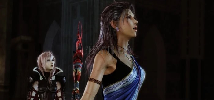 Fang s'emporte devant Lightning : le sous-titre l'accuse d'avoir mené les Secutors jusqu'à eux.
