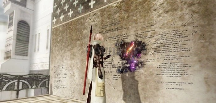 Un des quatre chiffres du code, tracé au milieu d'un mur couvert d'inscriptions : Lightning l'examine et le jeu le retient à sa place.
