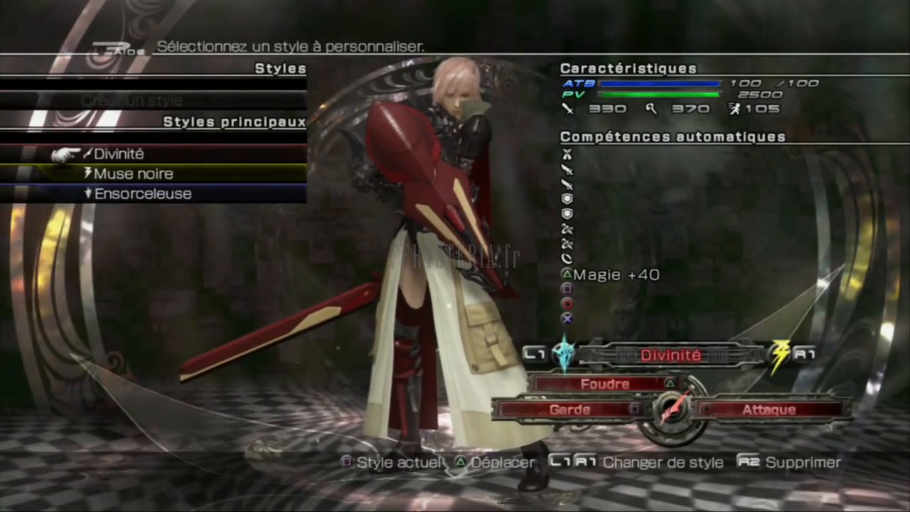 FF XIII LR — Meca schema menu fr