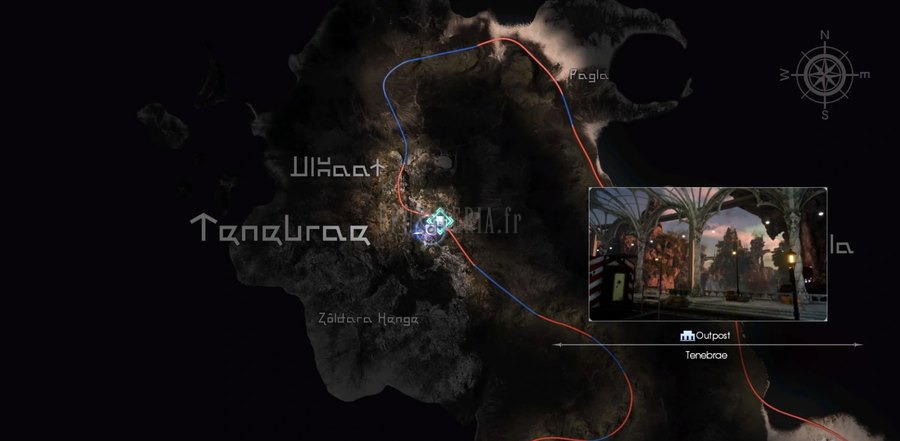 Carte de la zone — Tenebrae