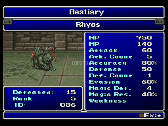 FF II — Ffii bestiary