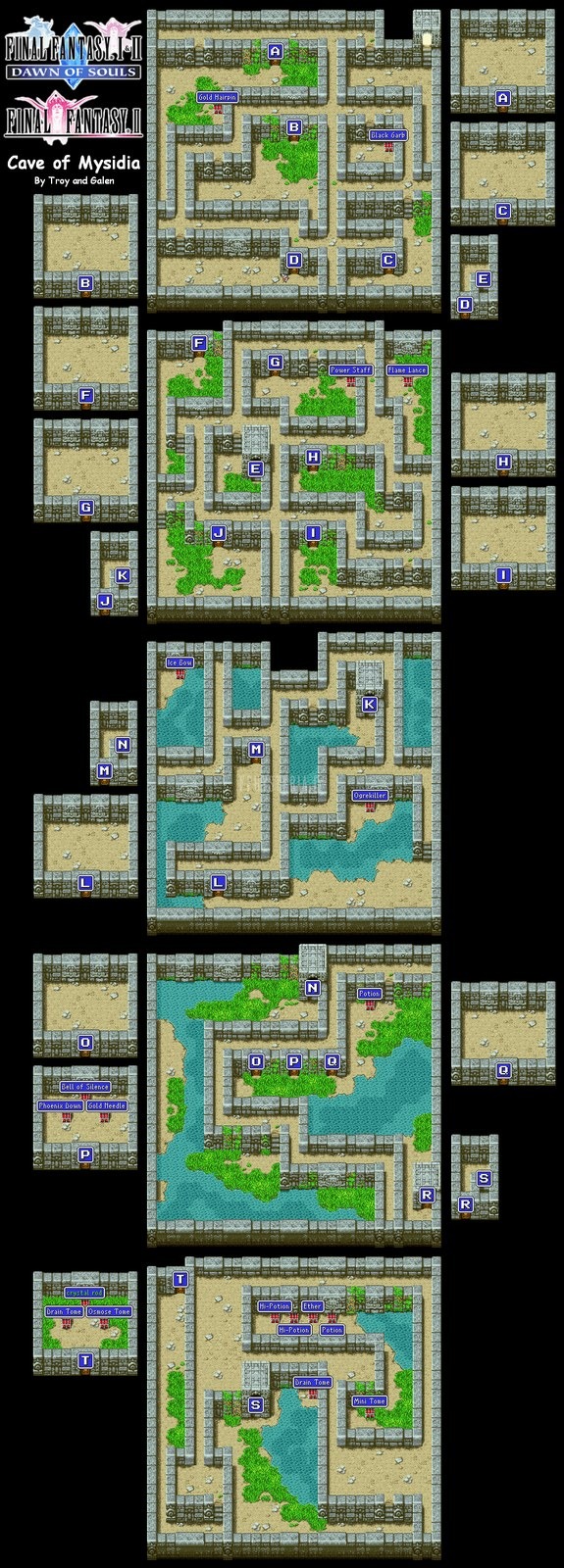 Le plan de la Grotte de Mysidia
