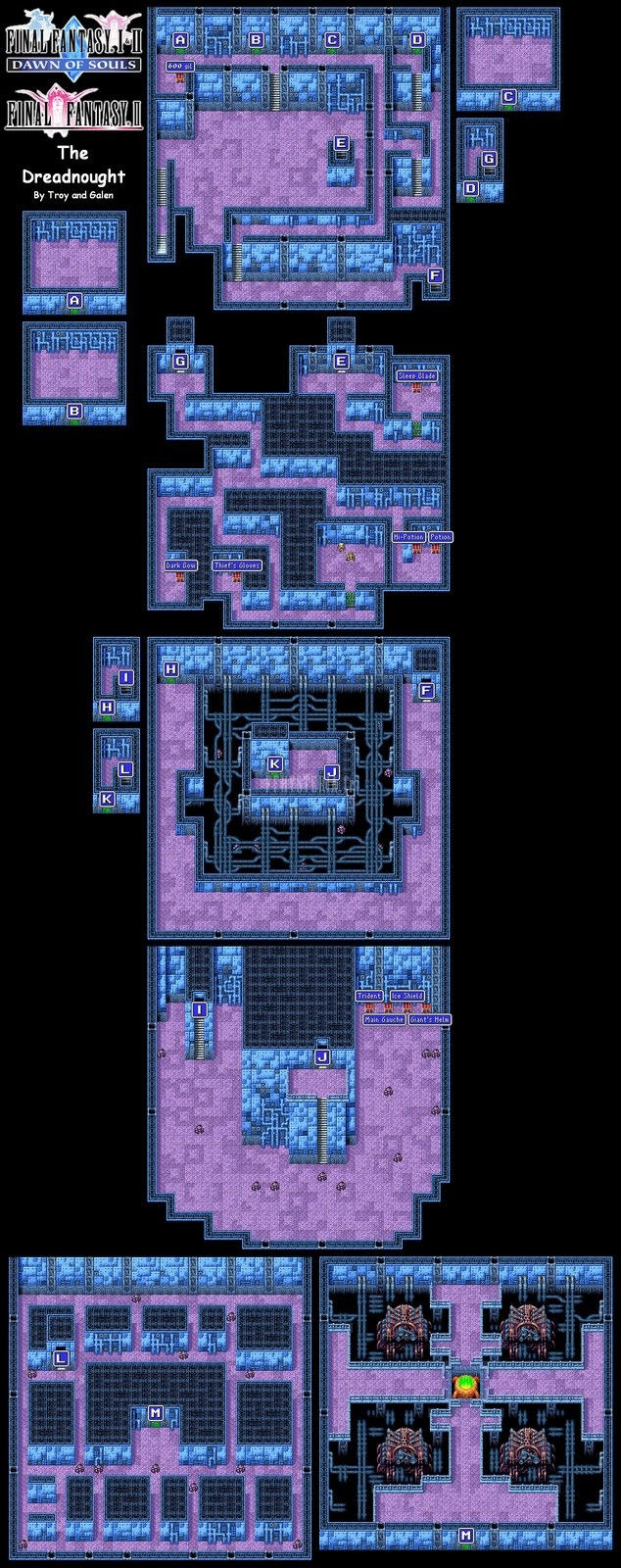 Le plan des cinq niveaux du cuirassé
