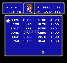 FF II — Ffii nes magic menu