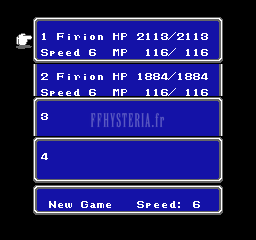 FF II — Ffii nes main menu