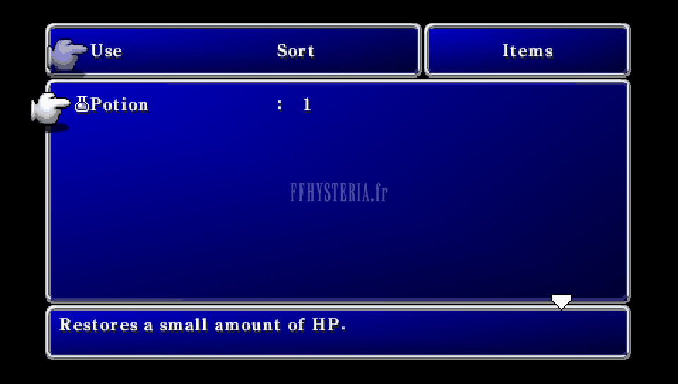 FF II — Ffii PSP item menu