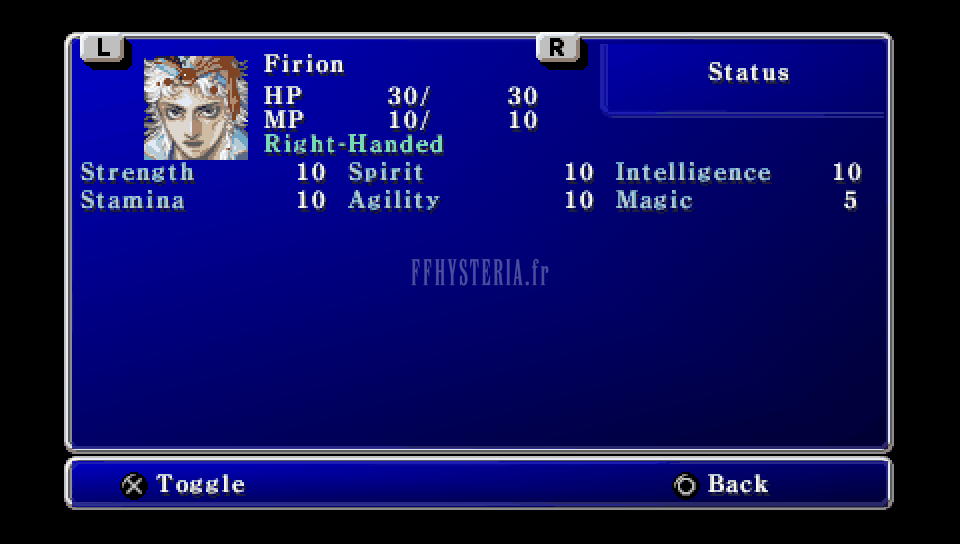FF II — Ffii PSP status menu (2)