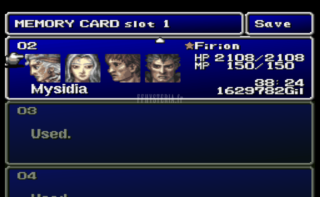 FF II — Ffii psx save menu
