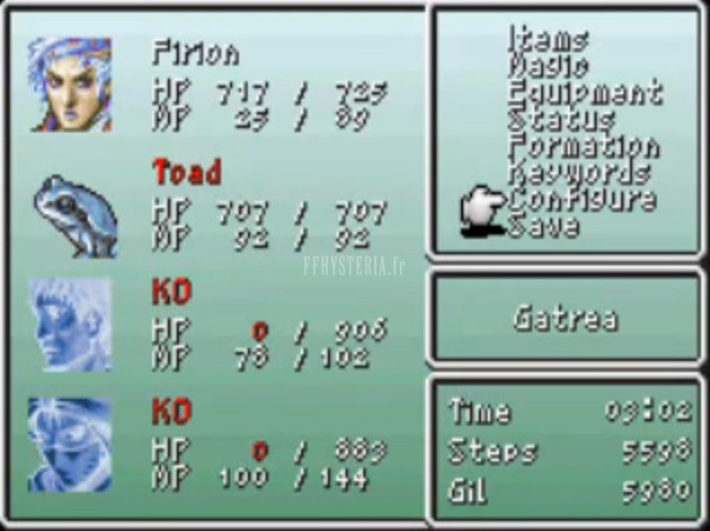 FF II — Ffii toad status menu PSP