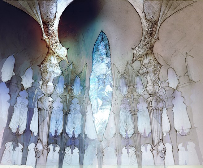 FF III — Crystal dome prologue artwork for final fantasy iii 3d