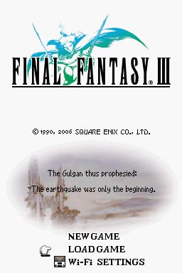 Final Fantasy III — ffiii ds title screen