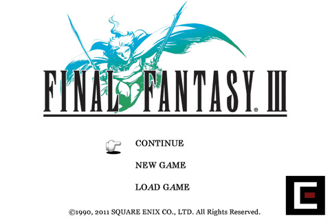 FF III — Ffiii ios title screen
