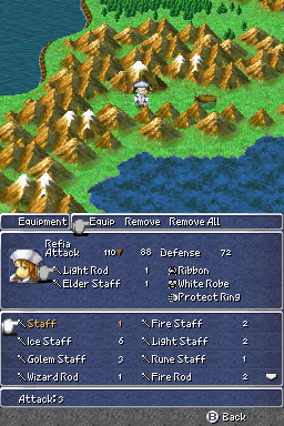 FF III — Ffiiids equipment menu