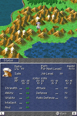 FF III — Ffiiids status menu