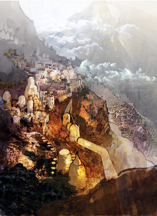 Final Fantasy III — village of the ancients prologue artwork for final fantasy iii 3d