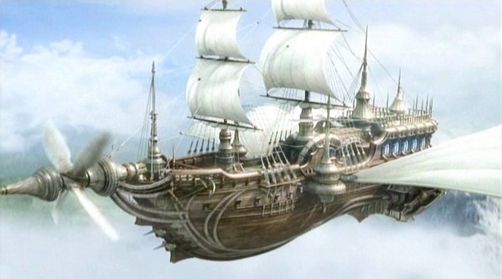 L'Enterprise survole le monde de Final Fantasy IV