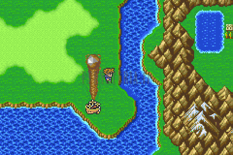 L’Aérolithe de Karnak dressé au bord d’une rivière, Bartz à côté, sur la mappemonde (version GBA)