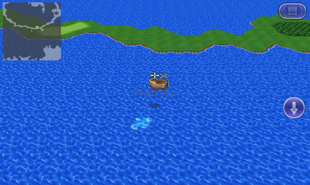 Le sous-marin en mer près d’un remous, là où se cache la faille de la Caverne ??? (version mobile/PC 2013)