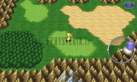 Boko, le chocobo jaune, en balade sur la mappemonde près d’un désert (version mobile/PC 2013)