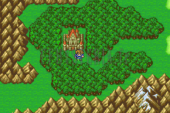 La Citadelle de Bal au milieu de la forêt, cernée de montagnes (version GBA)