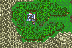 La Citadelle de Bal au cœur d’une forêt entourée de collines, sur la mappemonde (version GBA)