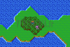 La forêt où se cache Fantasmagor, sur une île boisée de la mappemonde (version GBA)