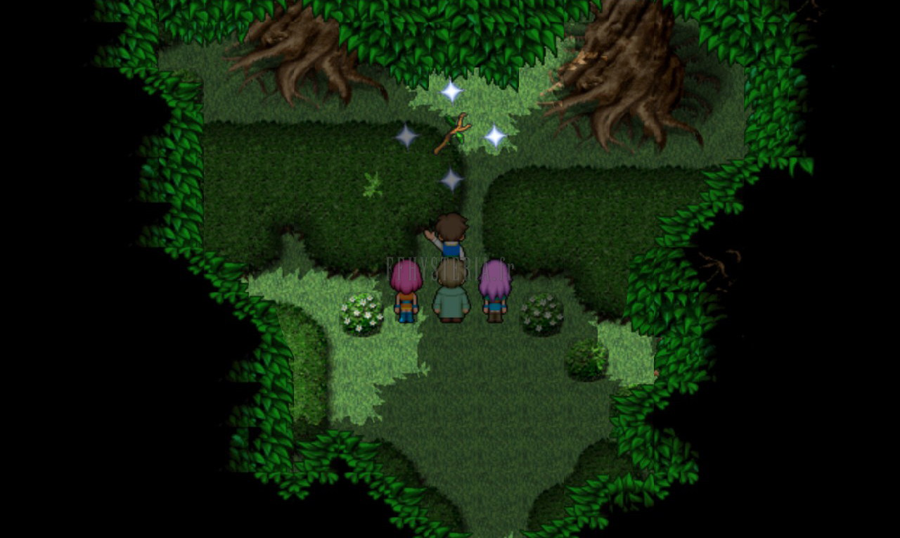 Le Rameau du gardien scintille au-dessus du groupe à l’entrée de la Grande forêt de Mua (version mobile/PC 2013)