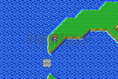 L’entrée carrée du Hangar, en mer près d’une côte, sur la mappemonde (version GBA)