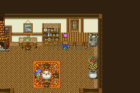 L’intérieur de la maison de Bartz à Lix, où se trouve la boîte à musique (version GBA)