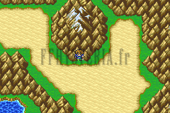 Le Mont du Nord au bord du grand désert du nord-est, sur la mappemonde du monde fusionné (version GBA)