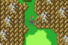 Quelbe dans une vallée de montagnes, sur la mappemonde (version GBA)