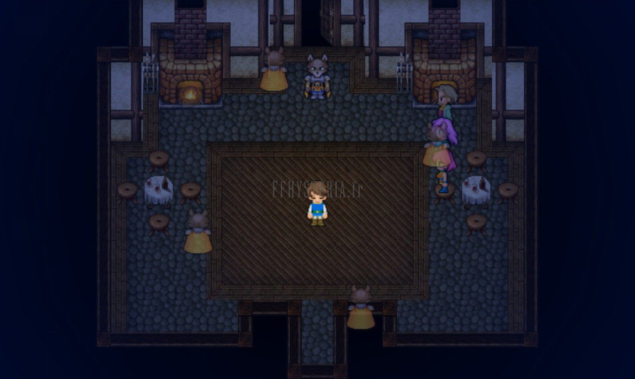 Le duel de nuit dans la maison de Kelger : Bartz au centre face au chef à tête de loup (version mobile/PC 2013)