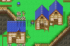Rugole : maisons de bois à toit bleu et chemins d’herbe (version GBA)