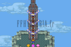 Le sommet de la Tour protectrice : l’antenne dressée dans le ciel, le groupe à son pied (version GBA)