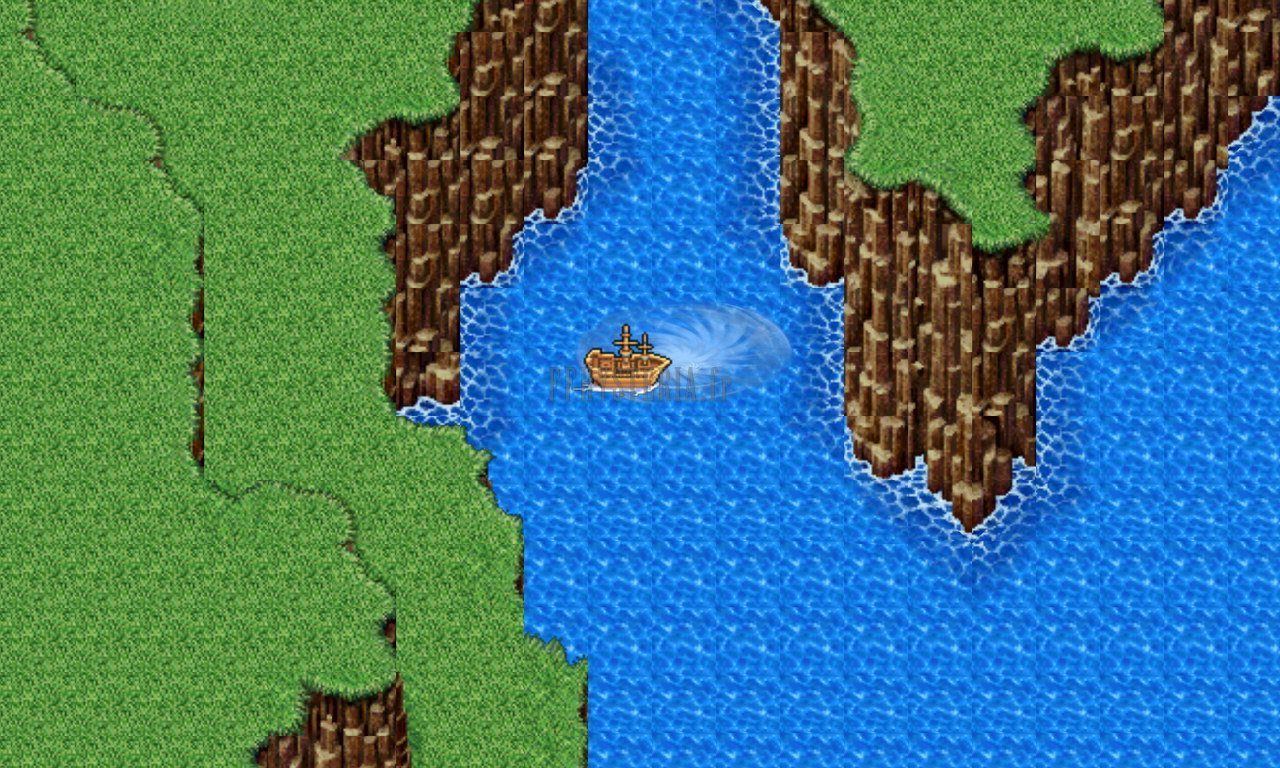 Le navire pris dans le tourbillon du canal, repaire du Karlabos (version mobile/PC 2013)
