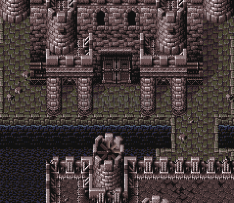 La façade du Château de Doma, désormais libéré des troupes impériales (version SNES)