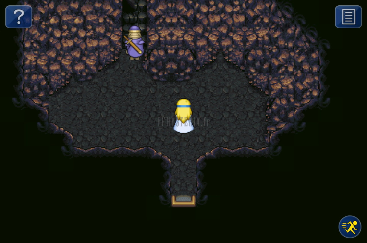 Une salle sombre de la Grotte de Figaro-Sud, Celes au centre (version mobile/PC)