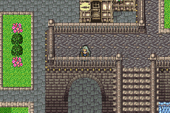 Jidor, ville des riches : dallage de pierre, parterres fleuris et murs cossus (version GBA)